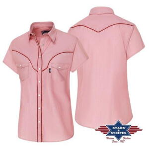 Billede af Stars & Stripes, kortærmet Western dameskjorte i lyserød