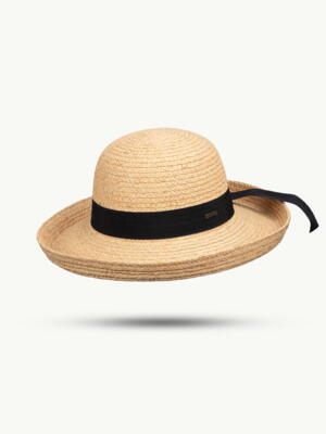 Billede af Scippis, Nirina sommerhat i strå, med forlænget sort hattebånd