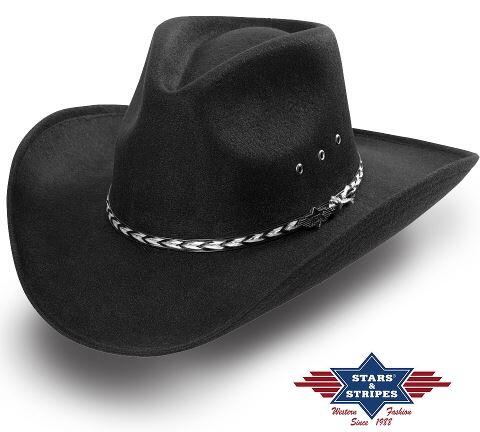 Billeder af Kansas Western Hat, Sort, Fauxfelt