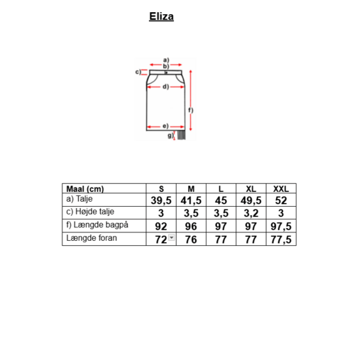 Billede af mål for  Eliza western nederdel