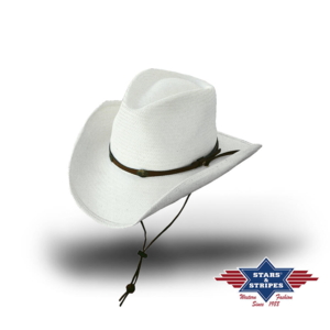 Stars & Stripes, Bandit, western stråhat med concho-hattebånd, beige
